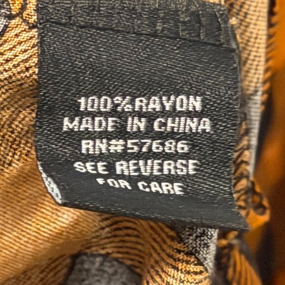 Miss Lili Orange & Black Plaid Button-Down Shirt tunic Sz 2X  100% Rayon women - Picture 3 of 12